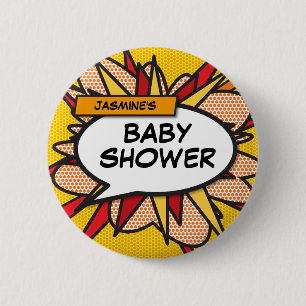 Benutzerdefiniertes Baby-Shower-Comicbuch Button