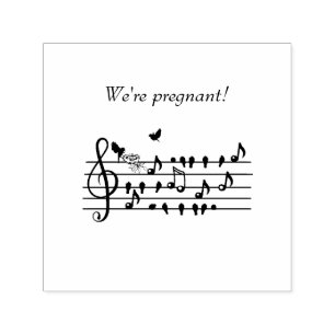 Benutzerdefiniertes Baby-Shower-Musik-Vogel-Noten- Permastempel
