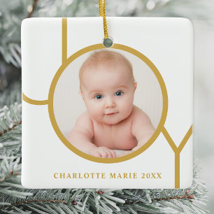 Benutzerdefiniertes Babyfoto Weihnachtsfeiertage Keramikornament