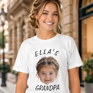 Benutzerdefiniertes Babygesicht Foto Text Großvate T-Shirt