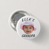Benutzerdefiniertes Babygesicht Foto Text Opa Button (Vorne & Hinten)