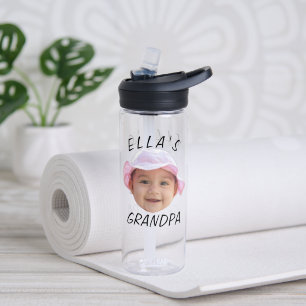 Benutzerdefiniertes Babygesicht Foto Text Opa Trinkflasche