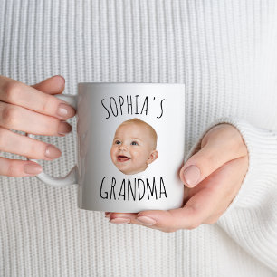 Benutzerdefiniertes Babygesicht Mama Papa Oma Opa Kaffeetasse