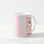 Benutzerdefiniertes Babygesicht-Streifen-Babygesic Kaffeetasse (VorderseiteRechts)