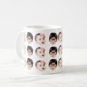 Benutzerdefiniertes Babygesicht Vaters-, Muttertag Kaffeetasse (Vorderseite Links)