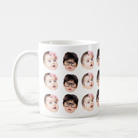 Benutzerdefiniertes Babygesicht Vaters-, Muttertag Kaffeetasse (Links)