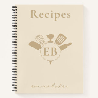 Benutzerdefiniertes Bäckerei-Beige-Rezeptbuch-Noti Notizblock