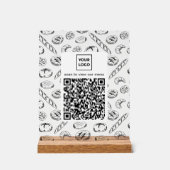 Benutzerdefiniertes Bäckerei-Muster QR-Code-Tischs Acrylschild (Vorderseite)