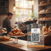 Benutzerdefiniertes Bäckerei-Muster QR-Code-Tischs
