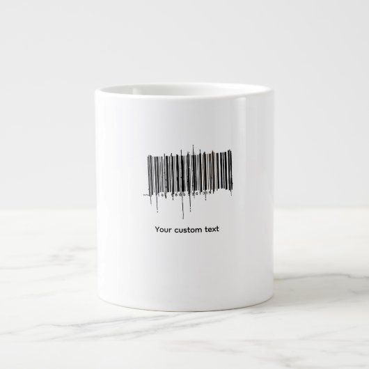 Benutzerdefiniertes Barcode-Textdesign Jumbo-Tasse (Vorderseite)