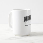 Benutzerdefiniertes Barcode-Textdesign Kaffeetasse (Vorderseite Links)