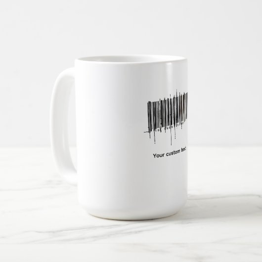Benutzerdefiniertes Barcode-Textdesign Kaffeetasse (Vorderseite Links)