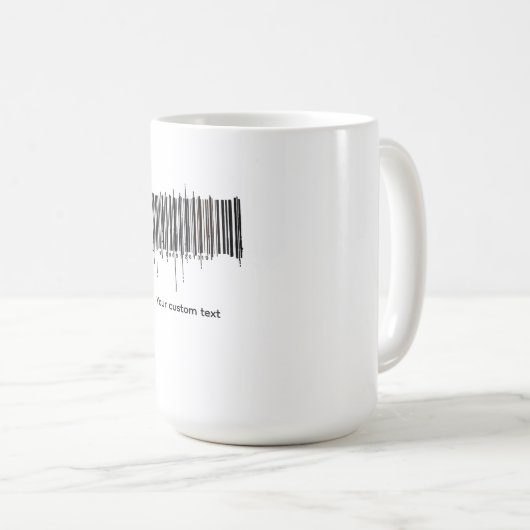 Benutzerdefiniertes Barcode-Textdesign Kaffeetasse (VorderseiteRechts)