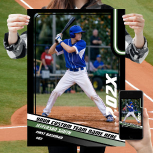 Benutzerdefiniertes Baseball-Geschenk in Grün Poster