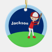 Benutzerdefiniertes Baseball Kind Keramikornament (Vorne)