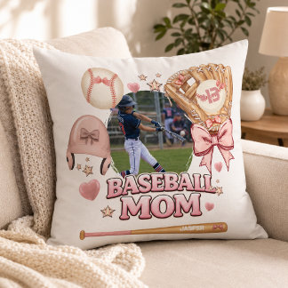 Benutzerdefiniertes Baseball-Mama-Foto Sport Stolz Kissen