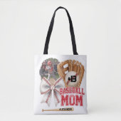 Benutzerdefiniertes Baseball-Mama-Name-Foto Tasche (Vorderseite)