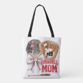 Benutzerdefiniertes Baseball-Mama-Name-Foto Tasche (Rückseite)