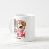 Benutzerdefiniertes Baseball-Mama-Photo-Name Kaffeetasse (Vorderseite Links)