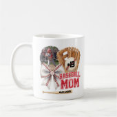 Benutzerdefiniertes Baseball-Mama-Photo-Name Kaffeetasse (Links)