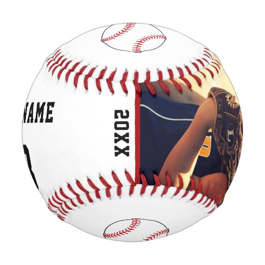 Benutzerdefiniertes Baseball mit Foto für Teamname (Vorderseite)