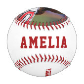 Benutzerdefiniertes Baseball mit Name Number Foto (Rückseite)