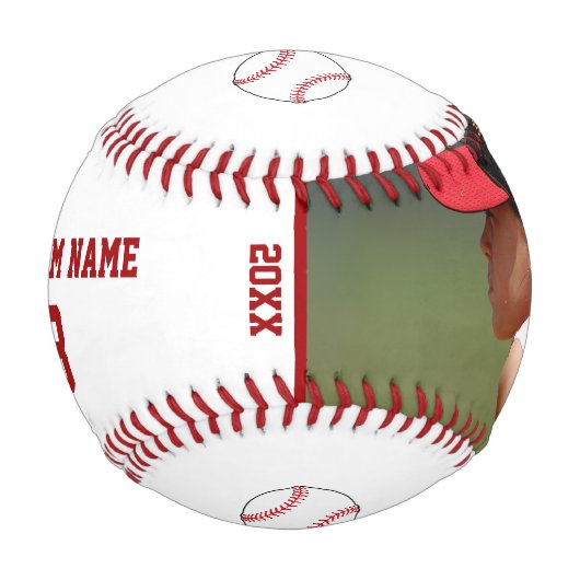 Benutzerdefiniertes Baseball mit Name Number Foto  (Vorderseite)