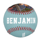 Benutzerdefiniertes Baseball mit Name Number Foto  (Rückseite)