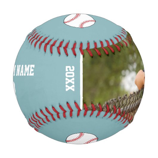 Benutzerdefiniertes Baseball mit Name Number Foto  (Vorderseite)