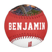 Benutzerdefiniertes Baseball mit Name Number Foto (Rückseite)