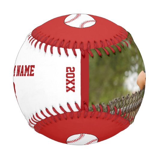 Benutzerdefiniertes Baseball mit Name Number Foto (Vorderseite)