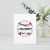 Benutzerdefiniertes Baseball Postkarte (Stehend Vorderseite)