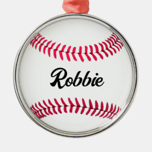 Benutzerdefiniertes Baseball rot weiß personalisie Ornament Aus Metall