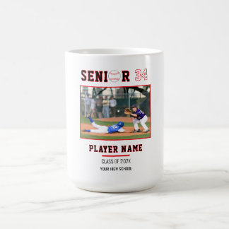 Benutzerdefiniertes Baseball-Senior-Night-Foto Kaffeetasse