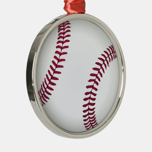 Benutzerdefiniertes Baseball Silbernes Ornament (Rechts)
