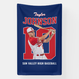 Benutzerdefiniertes Baseball-Spieler-Nummern-Foto  Banner