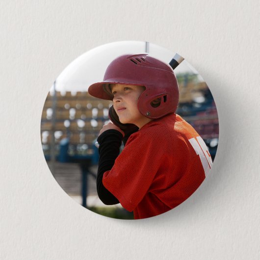 Benutzerdefiniertes Baseball-Sportfoto-Junge Button (Vorderseite)