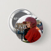 Benutzerdefiniertes Baseball-Sportfoto-Junge Button (Vorne & Hinten)