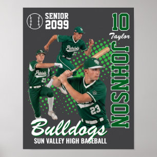 Benutzerdefiniertes Baseball-Team-Foto Senior Nigh Poster
