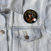 Benutzerdefiniertes Baseballspieler-Foto Schwarz G Button (Beispiel)