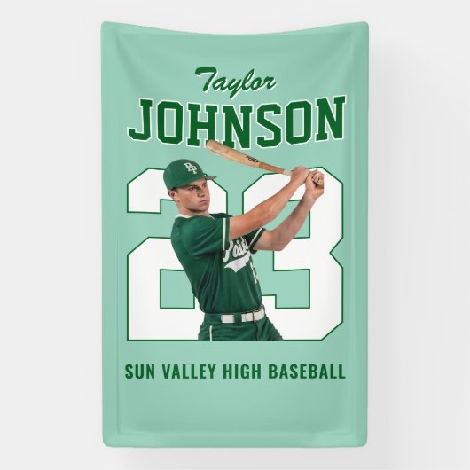 Benutzerdefiniertes Baseballspieler-Nummern-Foto f Banner (Vertikal)