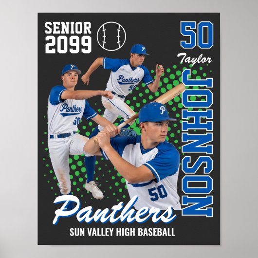 Benutzerdefiniertes Baseballteam-Foto Senior Night Poster (Vorne)