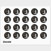 Benutzerdefiniertes BASIC HEXE mit Katze Lustig Co Runder Aufkleber (Blatt)