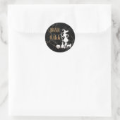 Benutzerdefiniertes BASIC HEXE mit Katze Lustig Co Runder Aufkleber (Tasche)