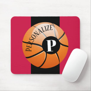 Benutzerdefiniertes Basketball Baller Name Initial Mousepad