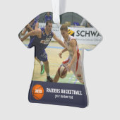 Benutzerdefiniertes Basketball-Foto Teamname Jahr Ornament (Vorderseite)