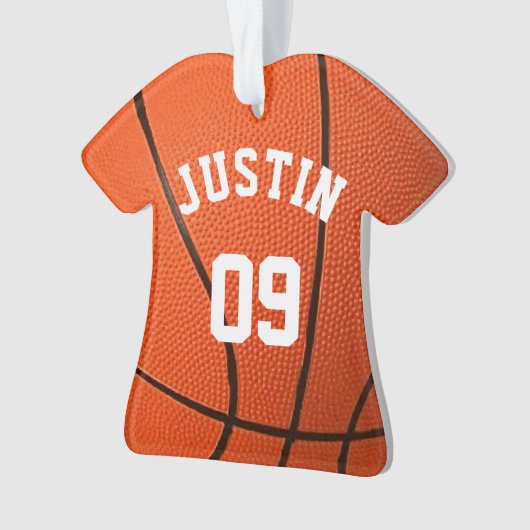 Benutzerdefiniertes Basketball-Monogramm mit Name  Ornament (Vorderseite)