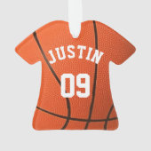 Benutzerdefiniertes Basketball-Monogramm mit Name Ornament (Rückseite)