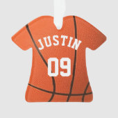 Benutzerdefiniertes Basketball-Monogramm mit Name Ornament (Vorderseite)