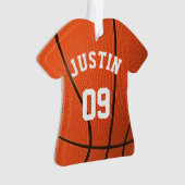 Benutzerdefiniertes Basketball-Monogramm mit Name Ornament (Vorderseite)